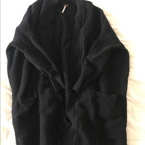 Free People oversized black cardigan